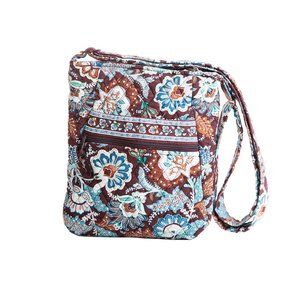 Vera Bradley Quilted Java Blue Brown Teal Paisley Crossbody Bag